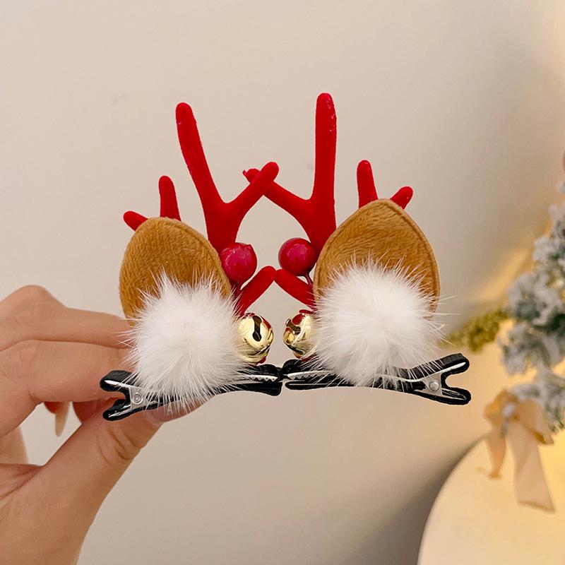 Mori Style Reindeer Antler Hair Clips for Adults - Festive Christmas Party Accessories