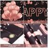 Pimvimcim 18th Birthday Decorations for Girls, Happy 18th Birthday Banner Rose Gold and Black 18 Year Old Birthday Decorations Party Supplies