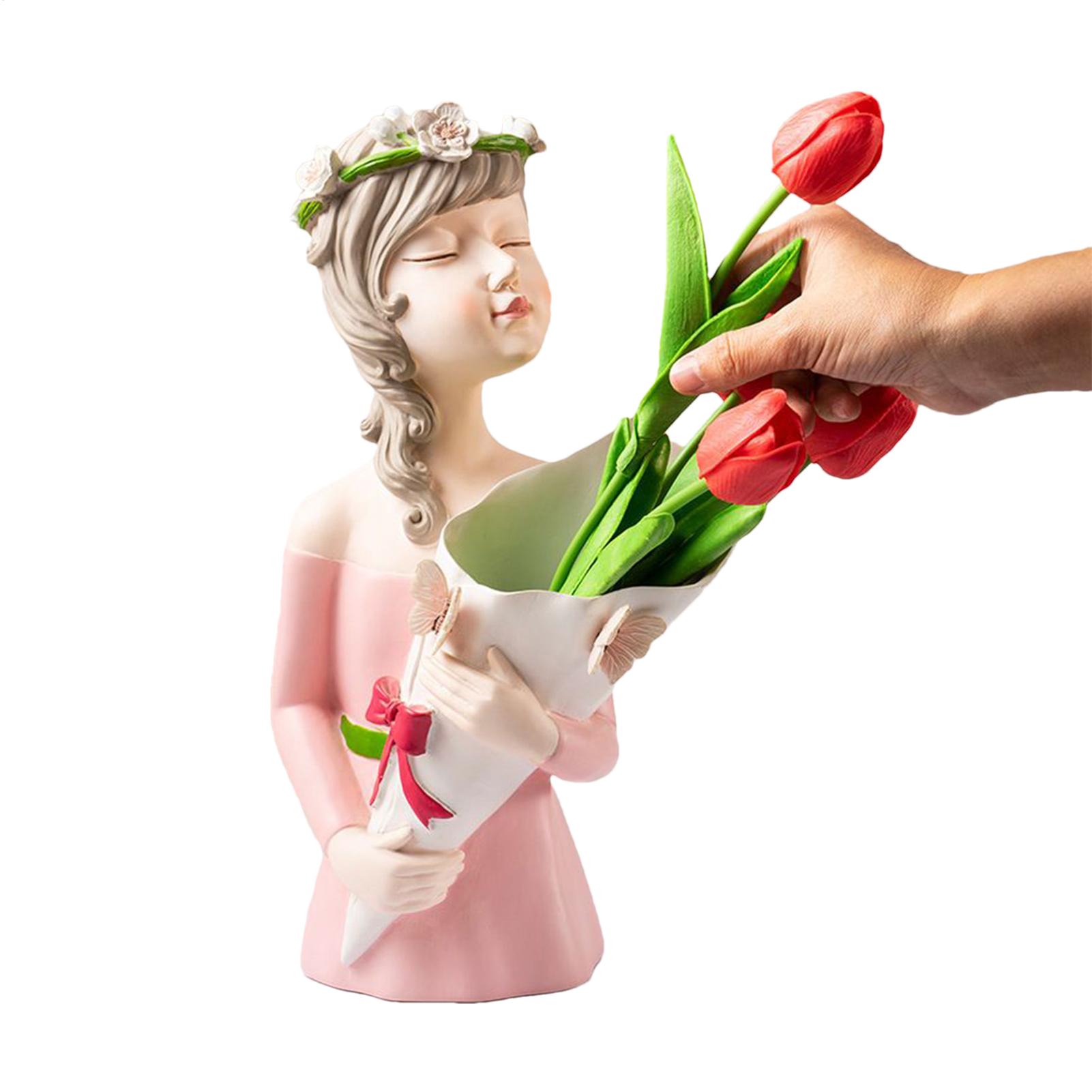 

Девочка Ваза для цветов Украшение Орнамент Смола Фигурка девочки Ваза Женская скульптура Настольный горшок Декоративный Современный Цветочный держатель China Mainland