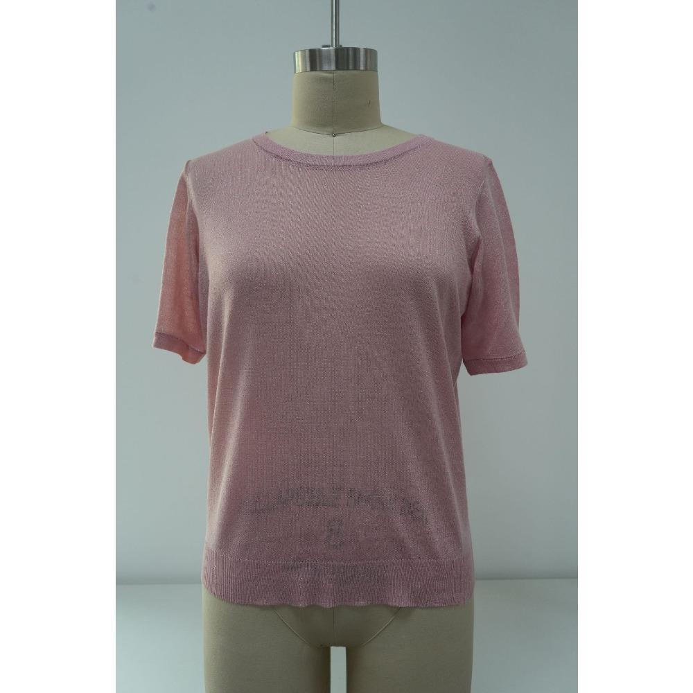 

Женский вязаный свитер с защитой от солнца на лето тонкий, облегающий и универсальный. Его можно носить поверх футболки с круглым вырезом. M розовый