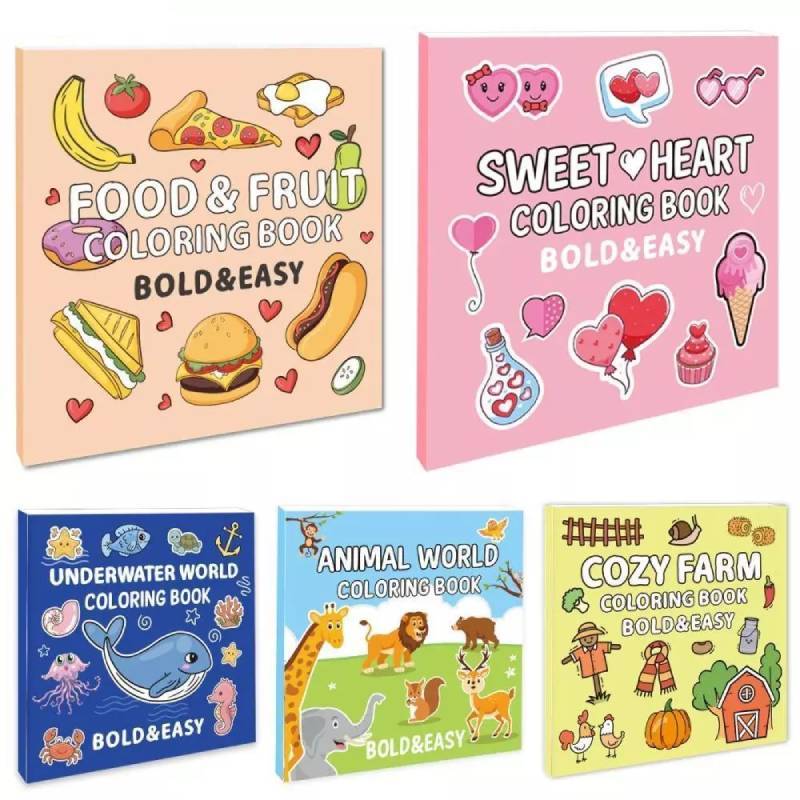 Food And Fruit Coloring Book For Kids With 40 Pages Cartoon Doodles For Children Ages 4 And Up