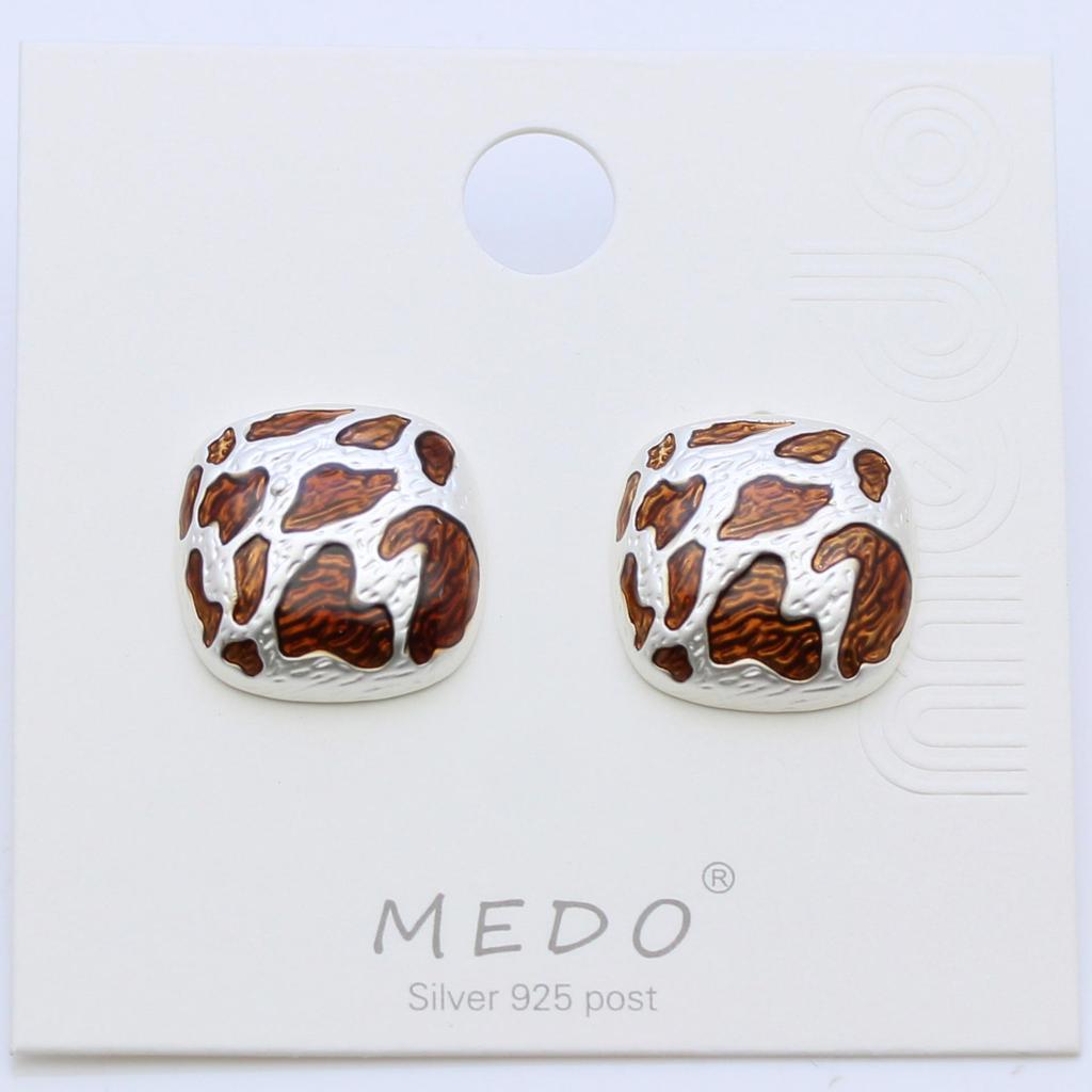 Y2K Style Leopard Print Retro Stud Earrings for Autumn/Winter