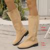 Classics Women's  Style Versatile English Style Boots Hot Fashion Pointed Toe Lightweight Boots Slip-resistant Shoes Long Boots