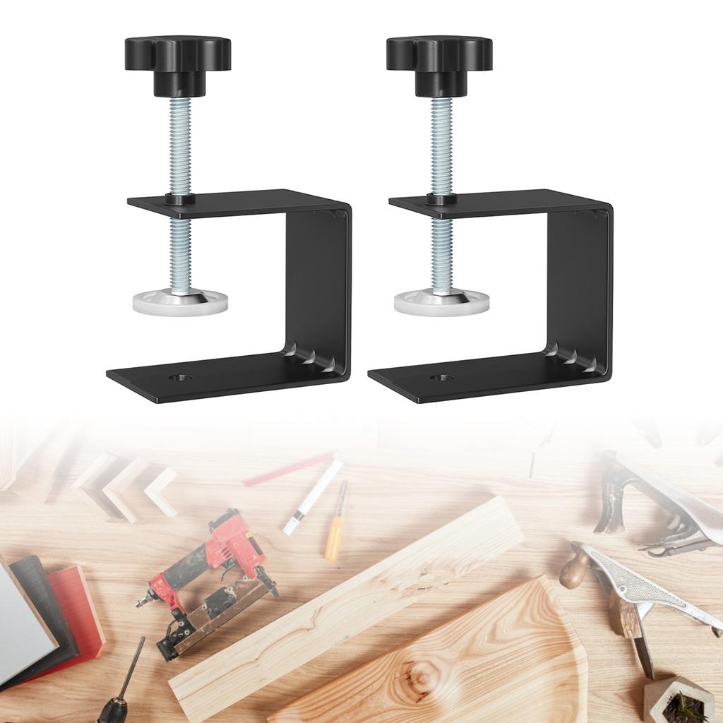 2Pcs/set Heavy Duty Drawer Front Clamp Metal Desk Mounting Clamp for Woodworking Fixed Repair Home Improvement