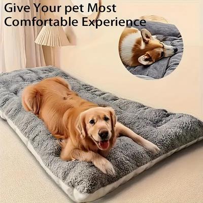 Dog Bed, Kennel, Dog Mat, Winter Velvet, Thickened, Comfortable and Soft, Large Dog Sleeping Mat, Dog Cage Mat