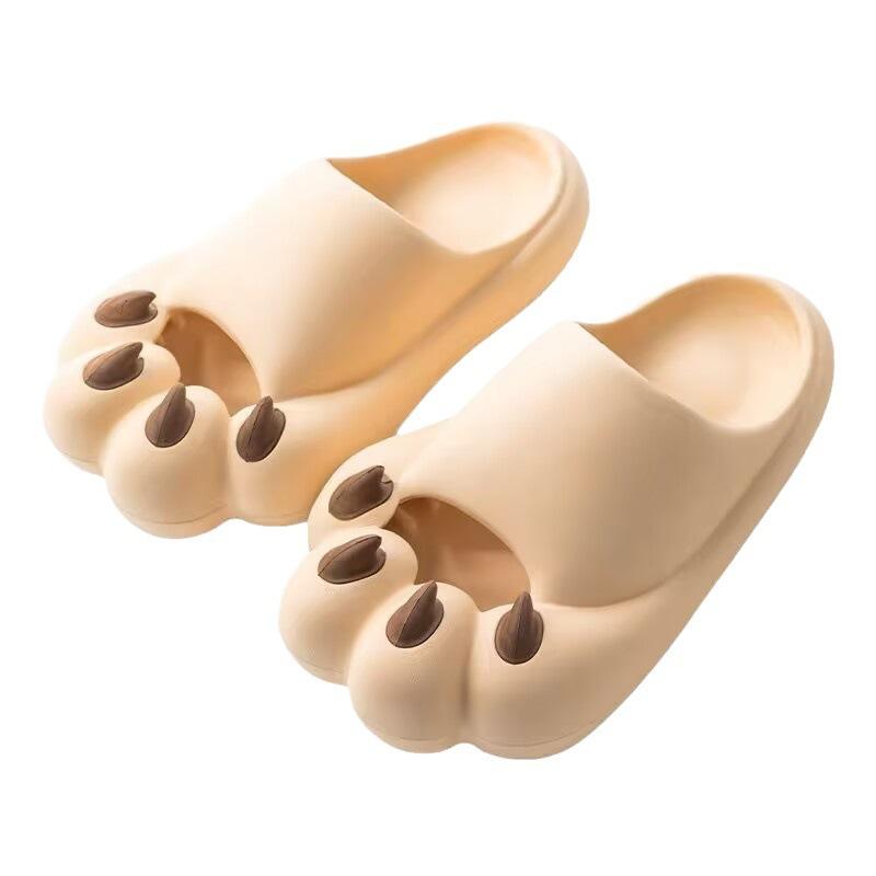 Fashion Women's Panda Claw Rubber Home Sandals Men's Beach Non-slip Cartoon Home Shoes Women and Men