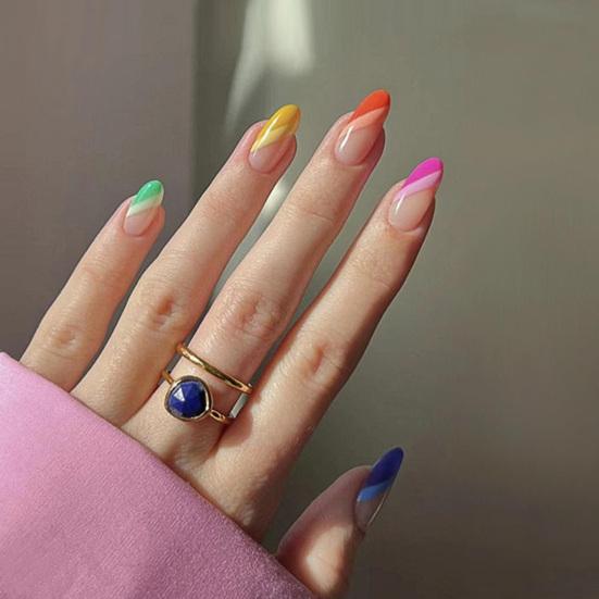 Unhas artificiais brilhantes, extensão de plástico ultrafina, unhas postiças