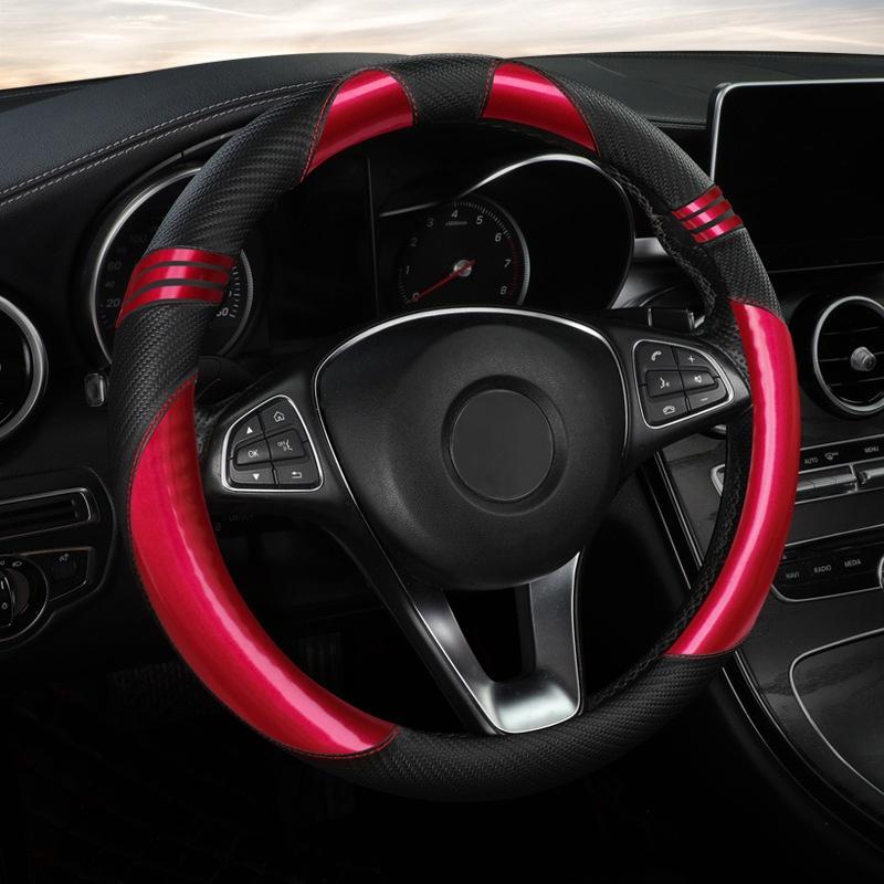 

Fiber Carbon Car Steering Wheel Cover Cartoon Suitable Seasons All StyleE