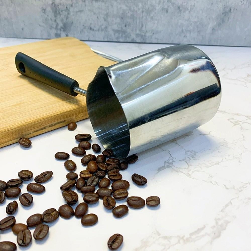 Professional Milk Frothing Pitcher Long Handle Hot Milk Cup Chocolate Melting Pan  Hotel Cafe