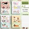 A7 Cute Cartoon Pocket Notebook - Portable Notepad with Plastic Cover for Office & Kindergarten Prize