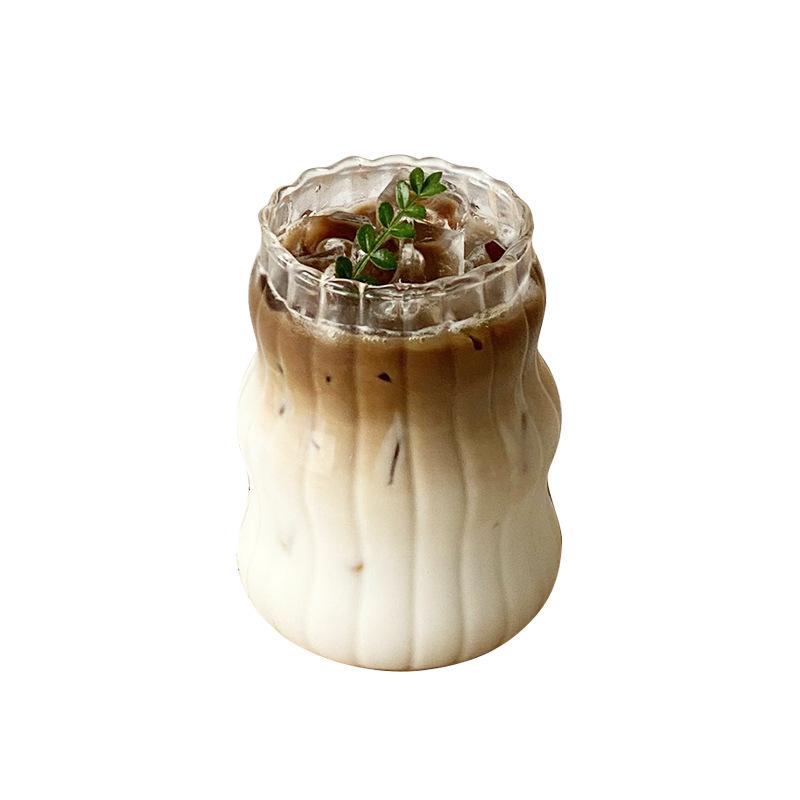 Transparent Vertical Cold Coffee Cup Glass Cups Juice Milk Drinkware Iced Water Glass Coffee Mug Cocktail Glasses Cup
