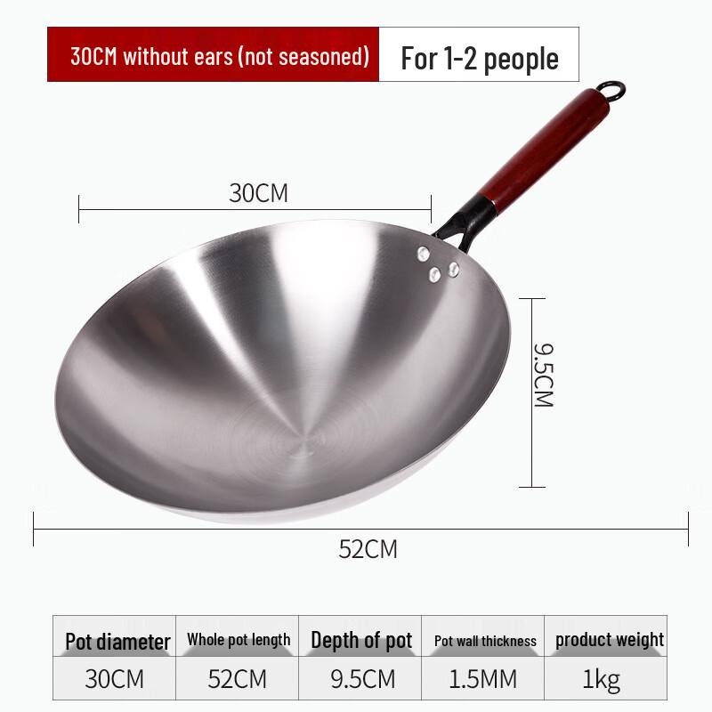 Traditional Hand-Forged Round-Bottom Wok