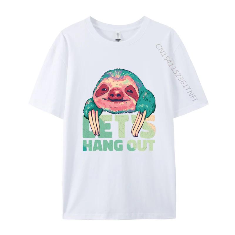 Sloth Face Claws Sleeping Lounging Tshirt Men Cotton Tshirts Classic Casual Tee Slim Fit Shirts Men Graphic S