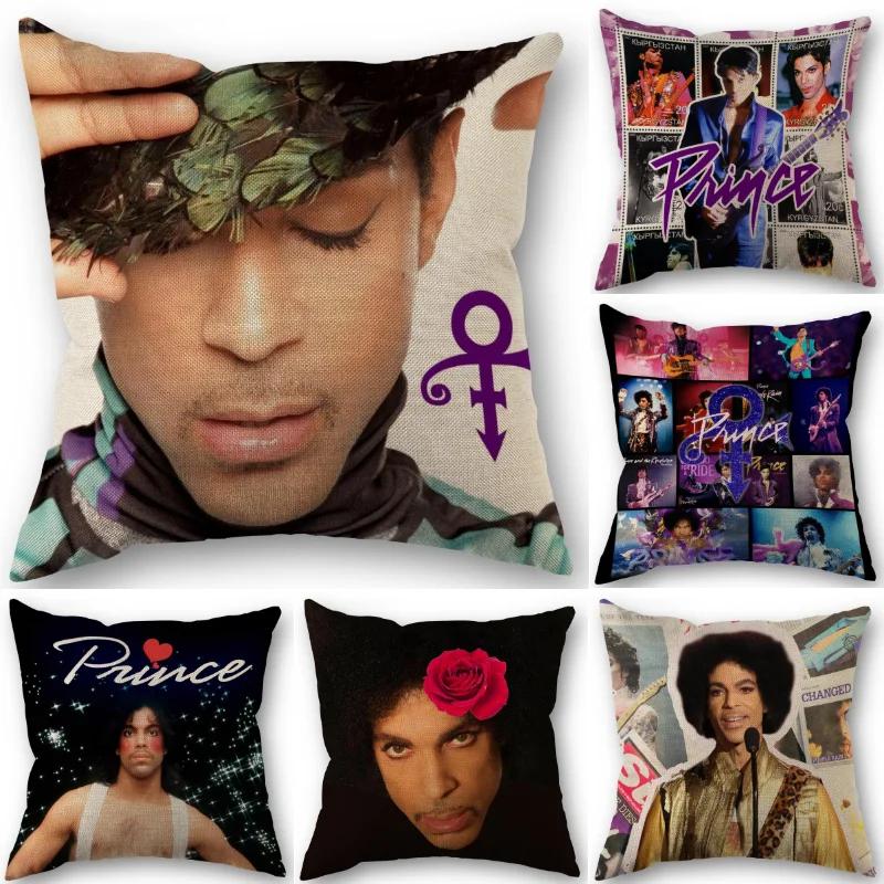 Funny Prince Pillowcase Home Textile Cotton Linen Fabric 45x45cm One Side Decoration Pillow Cover 1014
