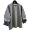 Autumn Winter Women's Pullover Round Neck Hoodie Lazy Style Splicing Design Fake Two Piece Loose Long Sleeve Tops