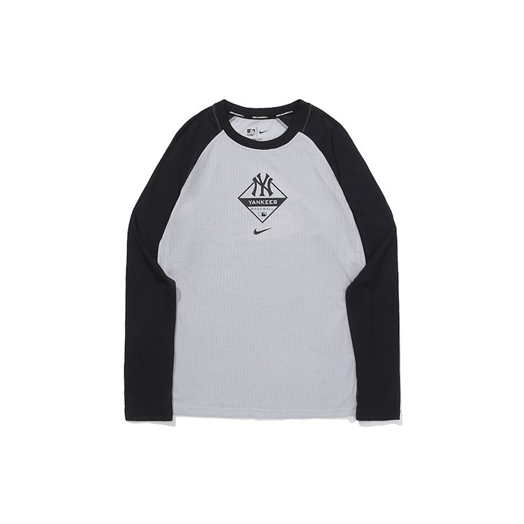 

Nike New York Yankees Double Logo Print Color Block Long Sleeve Sweatshirt Kids sweatshirt Black Gray 3Z3B7SBG2-NYY L