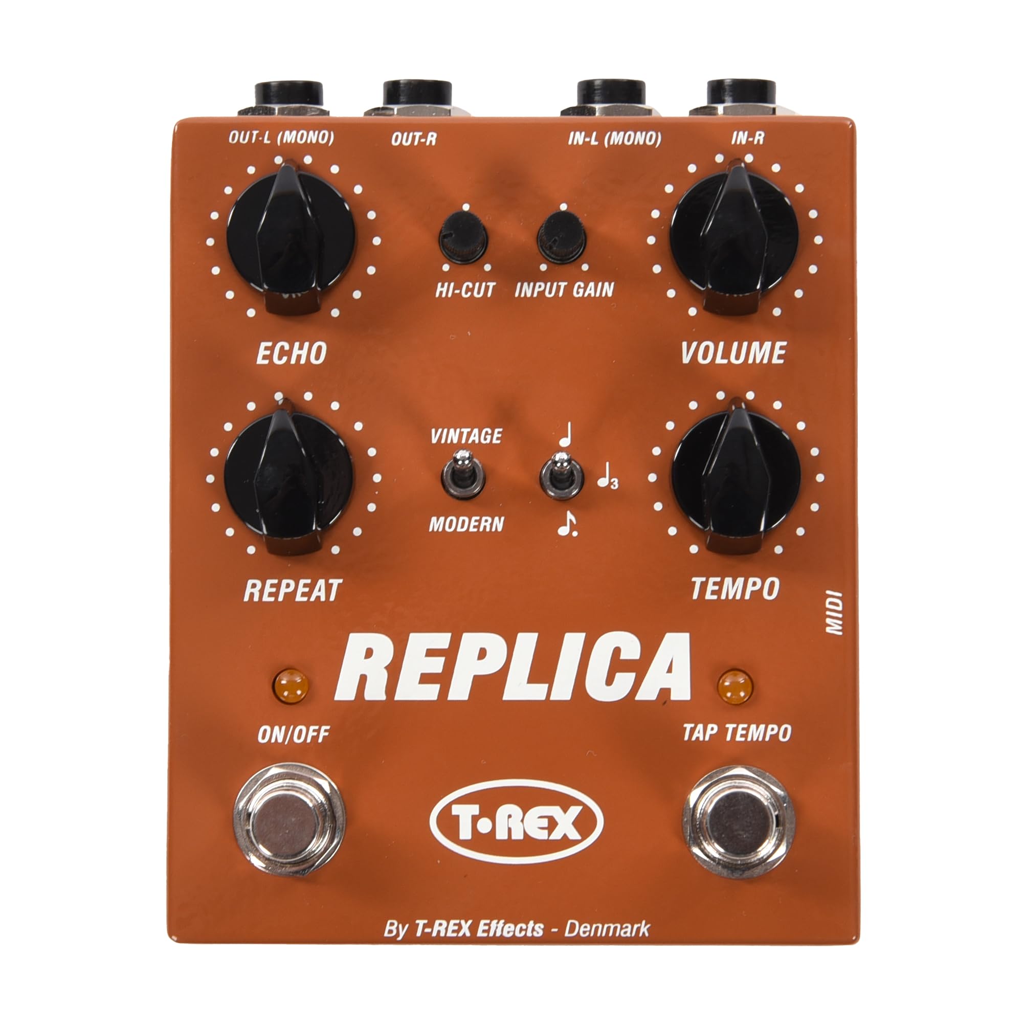 

T-REX EFFECTS T-REX Stereo Digital Delay Pedal Tap Tempo MIDI Compatible REPLICA DK