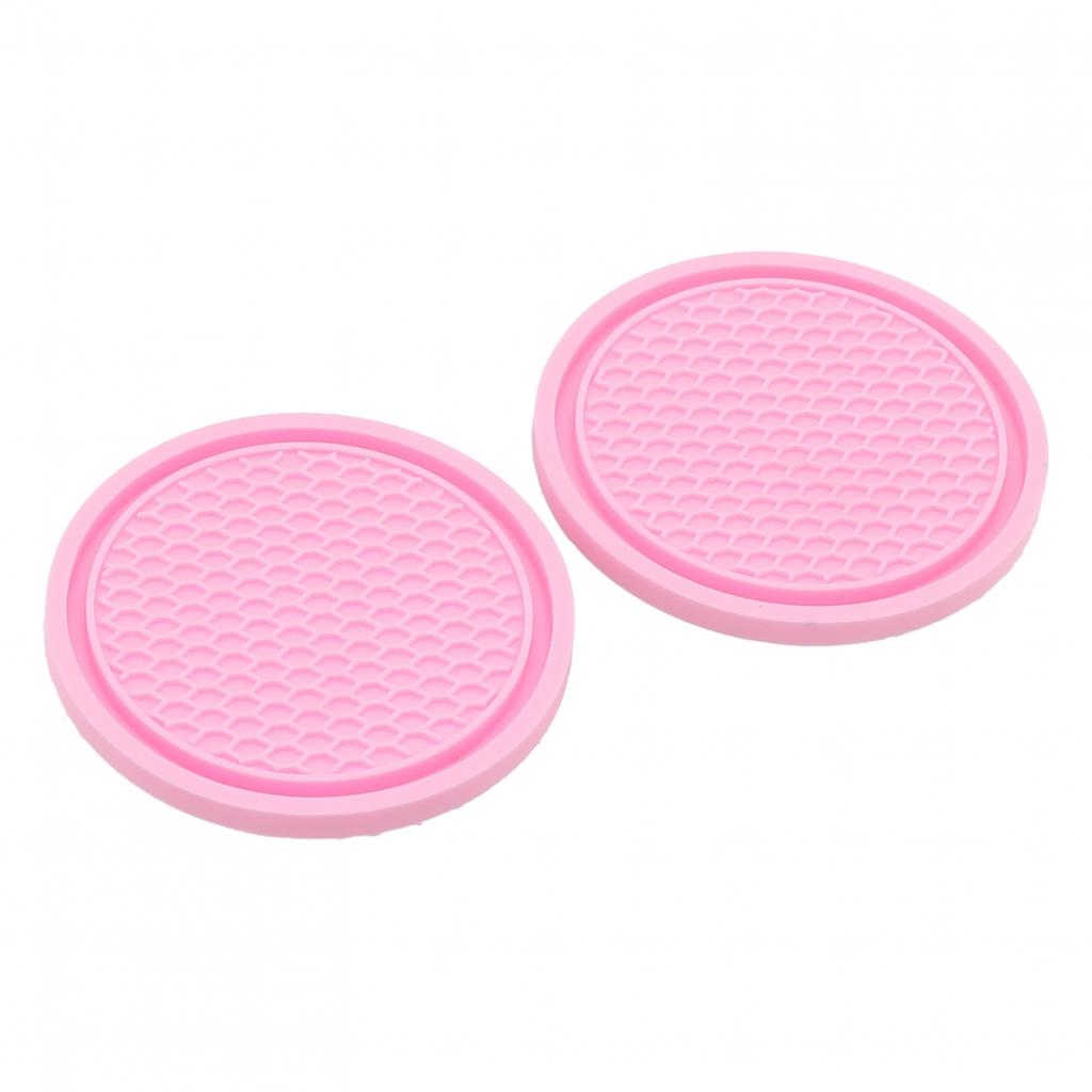 Soft Glue Cup Mat Anti Slip Portable Coaster for 2Pcs Car Cup Holder