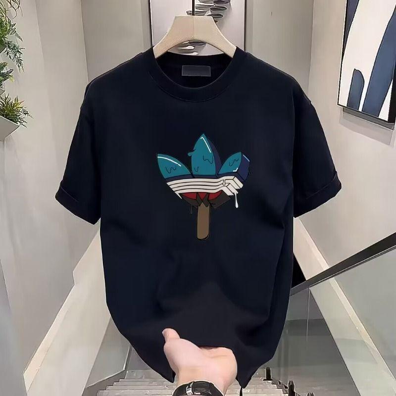 Letní Pánské a Dámské Ležérní Značkové Všestranné Tričko s Krátkým Rukávem a Kulatým Výstřihem, Volného Střihu, S Módním Potiskem, 2025 Nový Trend Top