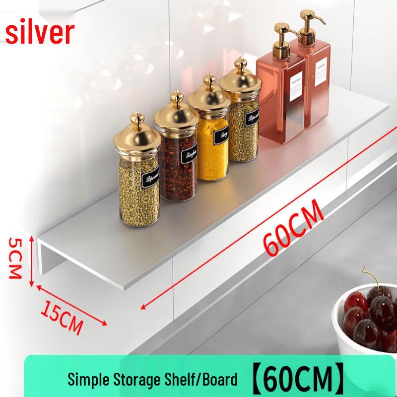 Modern 3-Tier Wall-Mounted Aluminum Kitchen Storage Shelf