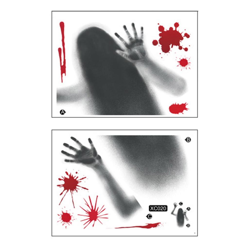 Halloween Wall Decal Cling Halloween Window Clings Static Clings for Glass Window Mirror Theme Party Reusable Decors