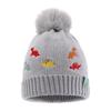 Cute Embroidered Little Dinosaur Children's Warm Knit Pom-pom Hat