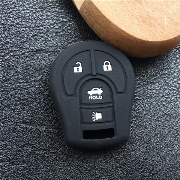Silicone Rubber Car Key Case For Nissan Maxima Altima Sentra Versa 4 Buttons Smart Key Shell Cover