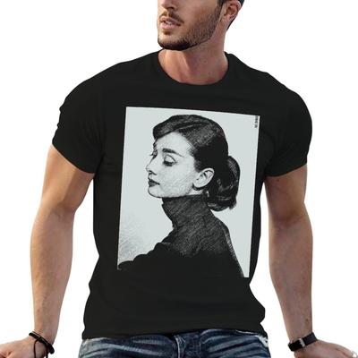Audrey Hepburn In Halftone Tshirt T Shirts For Unisex Pack White Cotton T Shirts Unisex 100 Tshirt
