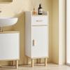 Narrow Bathroom Cabinet with Adjustable Shelf White
