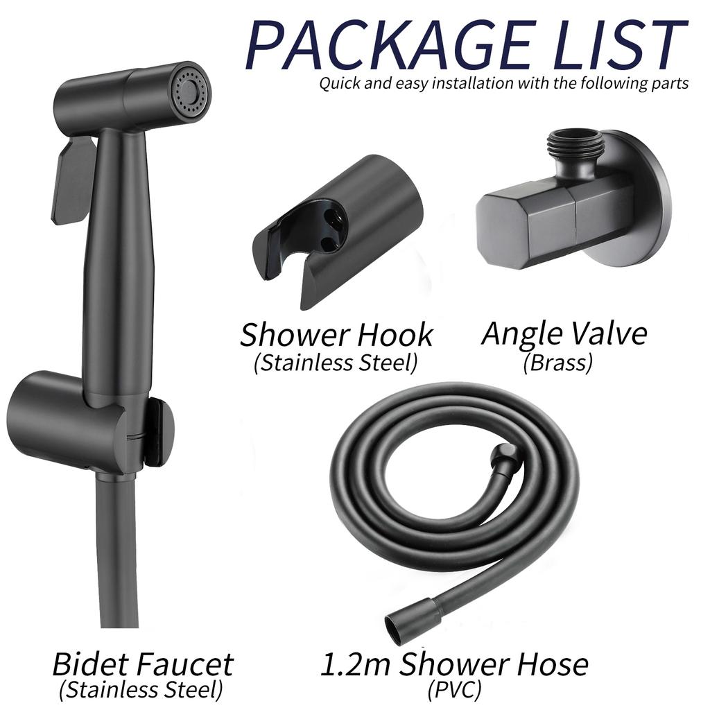 Bathroom Modern Wall-mounted Shower Bidet Sprayer Brushed Gold Hotel Toilet Use Easy Installation Water Bidet Shattaf