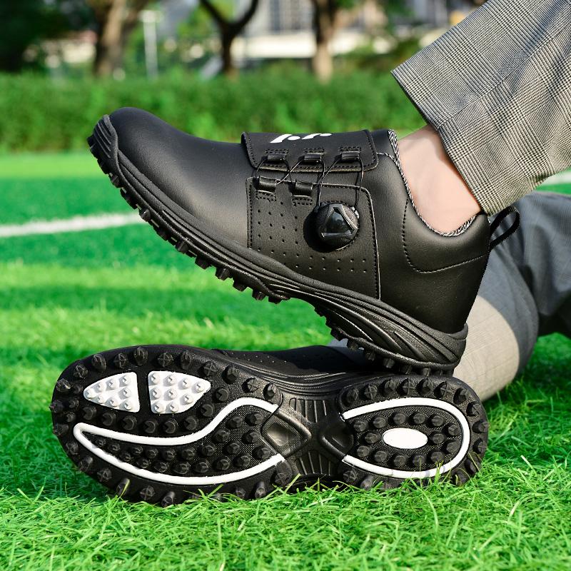 Herren Professionelle Golfschuhe Wasserdicht Spikes Golf-Sneaker Schwarz Weiß Herren Golfschuhe Übergröße Golfschuhe für Herren 43 schwarz