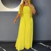  Summer New Women's Clothing Sexy Off-the-shoulder Chest Pleated Party Dress