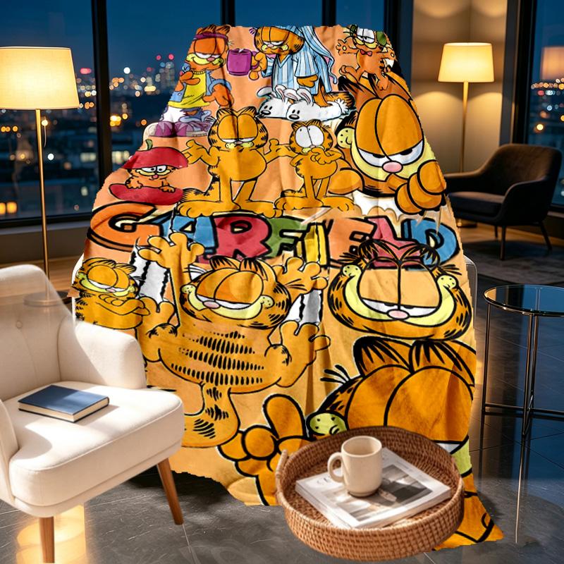 Garfield Print Blanket - Soft & Comfortable, for Bedroom, Travel, Sofa, Home Decoration - Birthday Christmas Gift for Friend