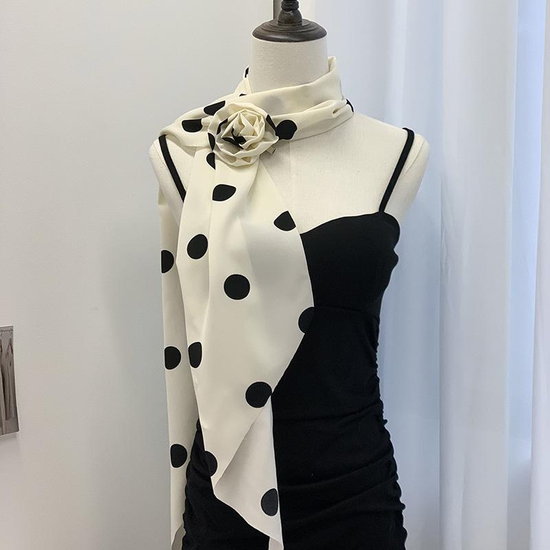 

Silk scarf long strip high-end spring and summer new silk scarf milk silk flower long scarf scarf scarf