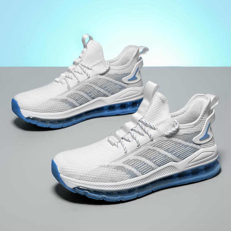 Herren Sommerschuhe Atmungsaktiv Anti-Geruch Mesh Vollständig Luftpolster Laufschuhe Weiche Sohle Rutschfest Stoßdämpfend Freizeit Fitness S