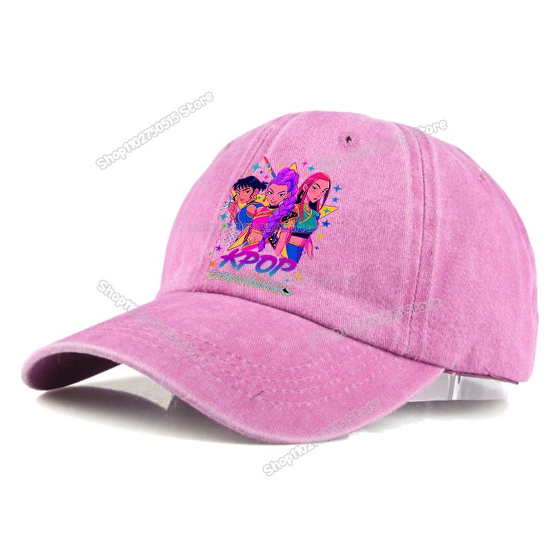 KPop Demon Hunters Retro Washed Baseball Caps for Women Girl  Snapback Sunhats Outdoor Travel Sunshade Peak Cap Hip Hop Dad Hat