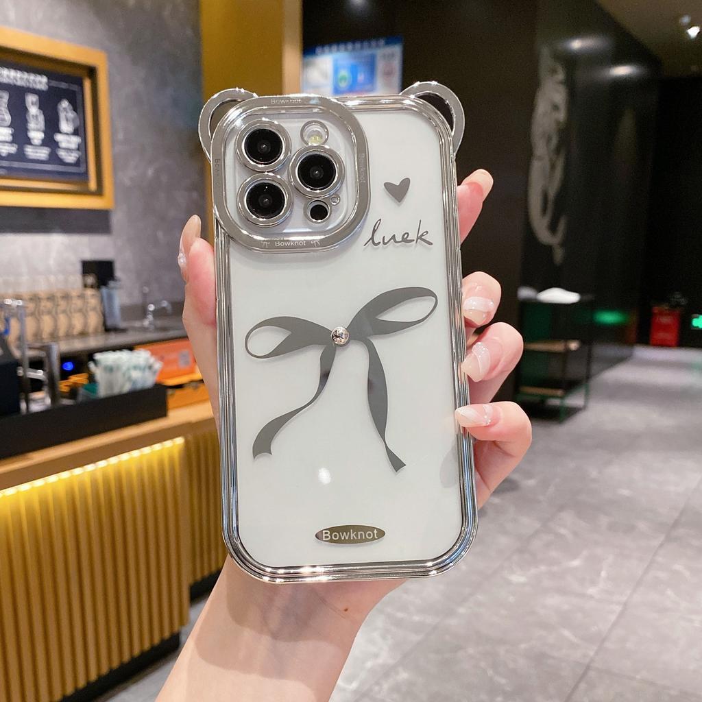 The Bow Tie Crossbody Lanyard Is Suitable for IPhone15promax Phone Cases. It Features A Simple Apple 14 Electroplated Anti-drop Soft Case