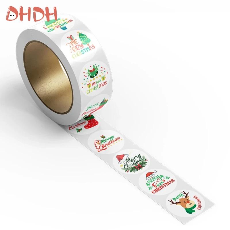 500 Sheets Merry Christmas Stickers Holiday Stickers For Party Envelopes Stationery Cards Labels Gift Seals Stickers Decoration