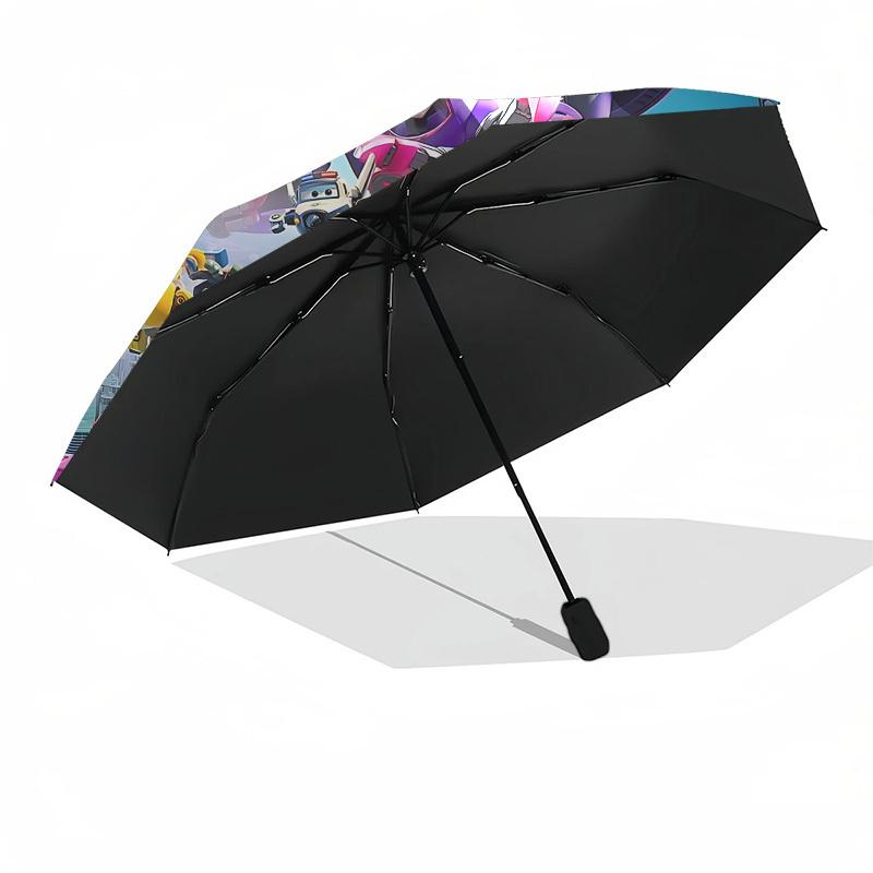 1pc Super Wings Maximum Speed Automatic Folding Umbrella, Portable Collapsible Design, Casual Outdoor Accessory L1127061