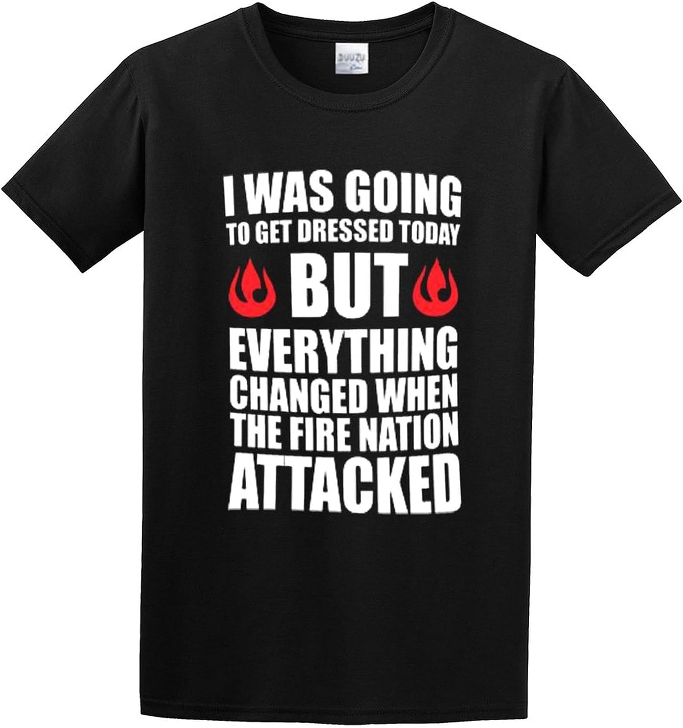 The Fire Nation Attacked Printed T-Shirt Funny Shirt Graphic Mens Tee Black L