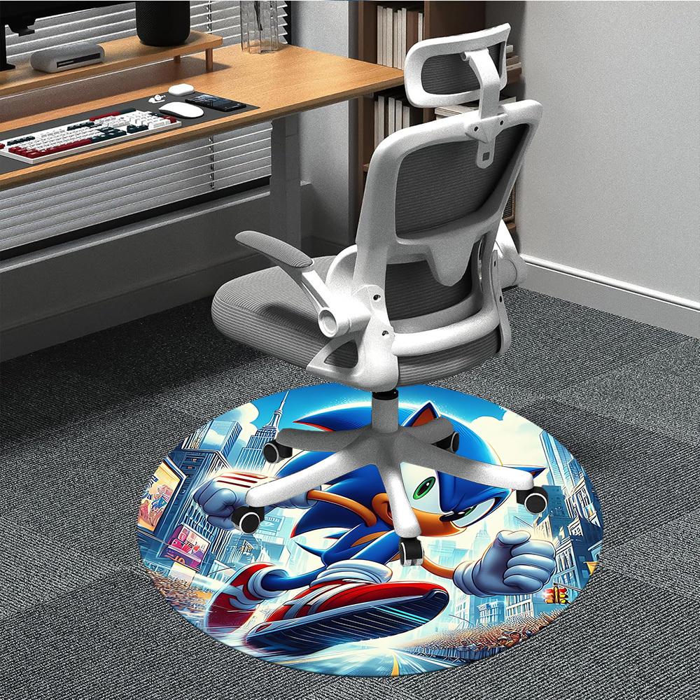 

1pc Sonic the Hedgehog Chair Carpet for Office, Non-slip, Soft and Durable Office Rug, Perfect for Office yy251225080 80cm by 80cm