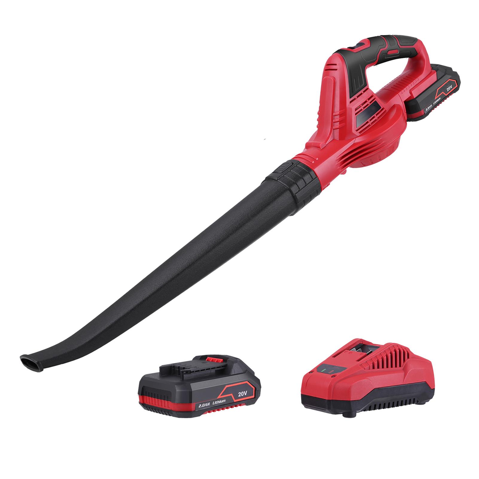 

Беспроводная воздуходувка Электрическая воздуходувка 20 В, 2,0 Ач, литиевая батарея и зарядное устройство в комплекте US Plug красный черный