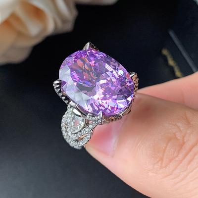 Jewelry Ring Fashion Commuter Bird'S Nest Cut Purple Lithium Hui Pink Diamond Yellow Diamond Vintage Women'S