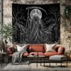 Sensenmann Wandteppich Tod Gothic Wandbehang Skelett Tod Mond Dark Academia Halloween Totenkopf Dekor