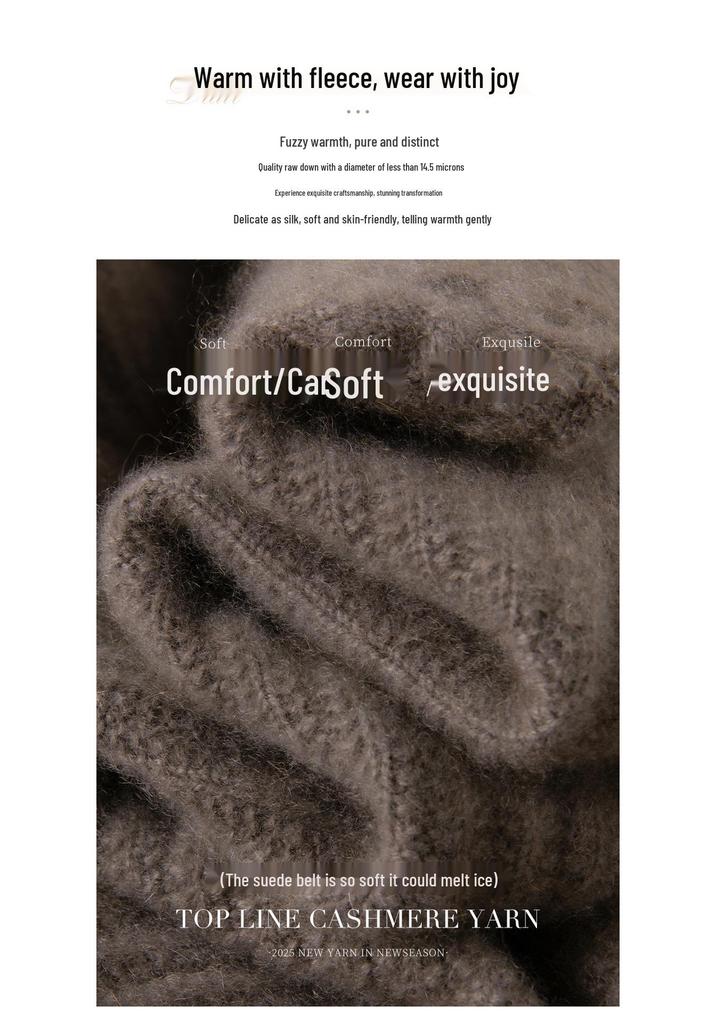 Women's Cashmere Knit Raglan Sleeve Long Sleeve Base Layer Pullover
