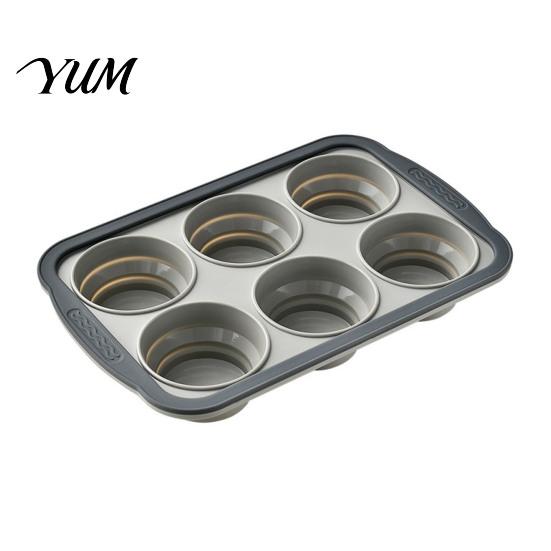 Nonstick Baking Mold Silicone Muffin Pan for Baking, 6/12-Cavity Easy Release Cake Muffins Tray Mold, Food Grade Cupcake Kitchen Flexible Cups