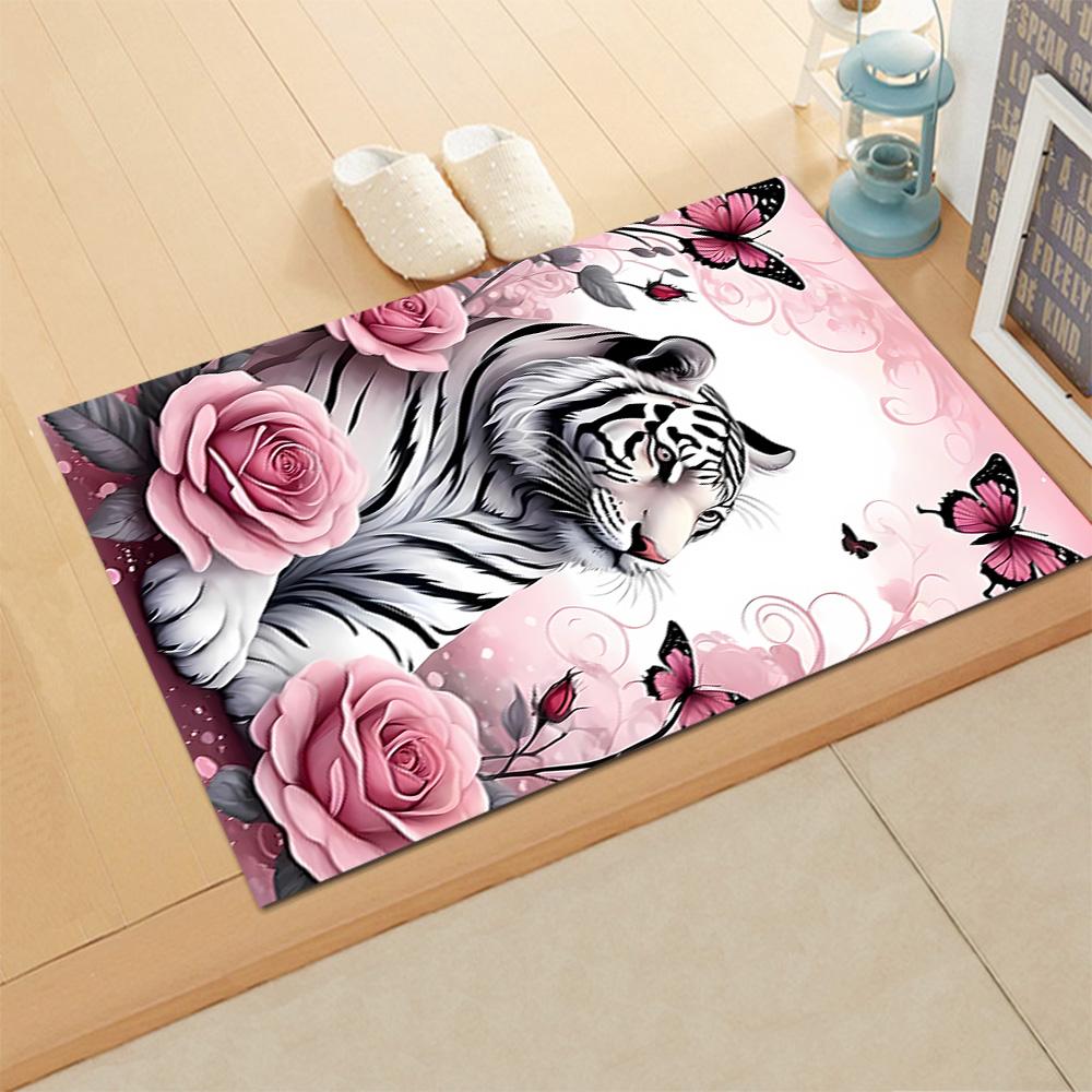 White Tiger Family for Living Room Rug, BedRoom Rug, Study Room Rug, Hallway Decoration, Perfect for Home Decoration or Holiday Gifts