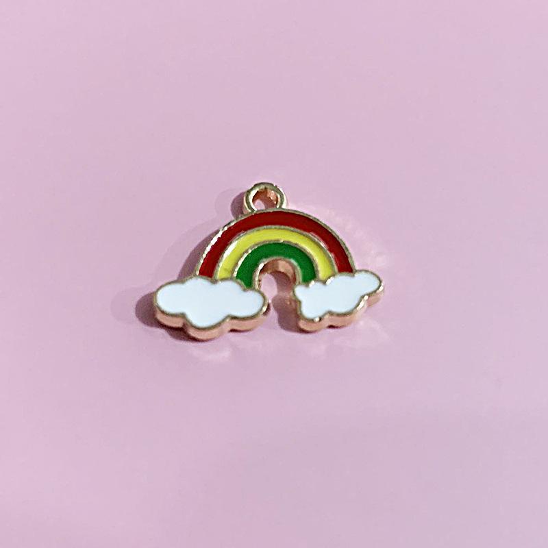 Alloy Drip Pendant Rainbow Cloud Diy Alloy Jewelry Accessories Headgear Earrings Rubber Band Earrings