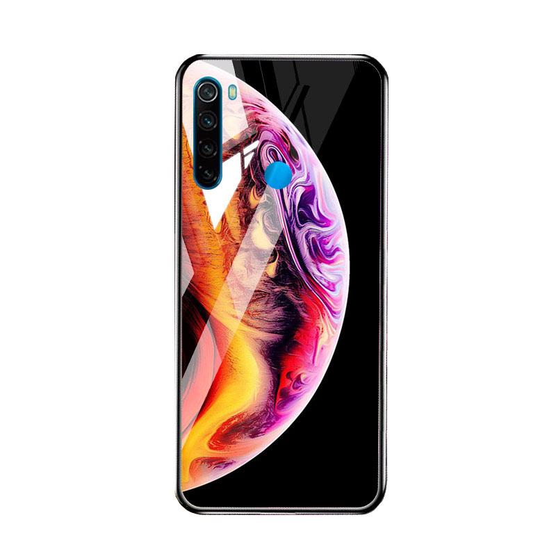 Xiaomi Redmi 8A için Temperli Cam Kılıf Xiaomi Redmi Note 8 için Arka  Kapaklar Xiaomi Redmi 7A 6A 5A Note 5 6 7 Mi A3 A2 A1 için Silikon PC Capa  uygun