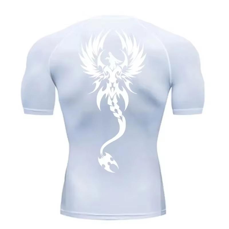 Men's Trendy Graphic-Print Compression Shirt – Summer Quick-Dry Athletic T-Shirt for Gym Workouts and Running RL811